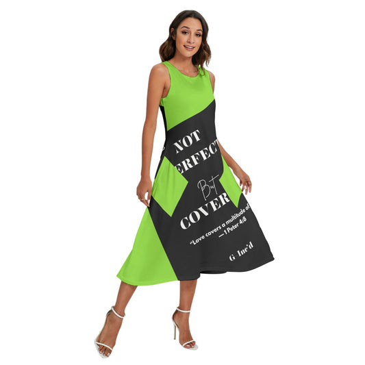 Kingdom Faith "Not Perfect" Tank Dress Black/Green