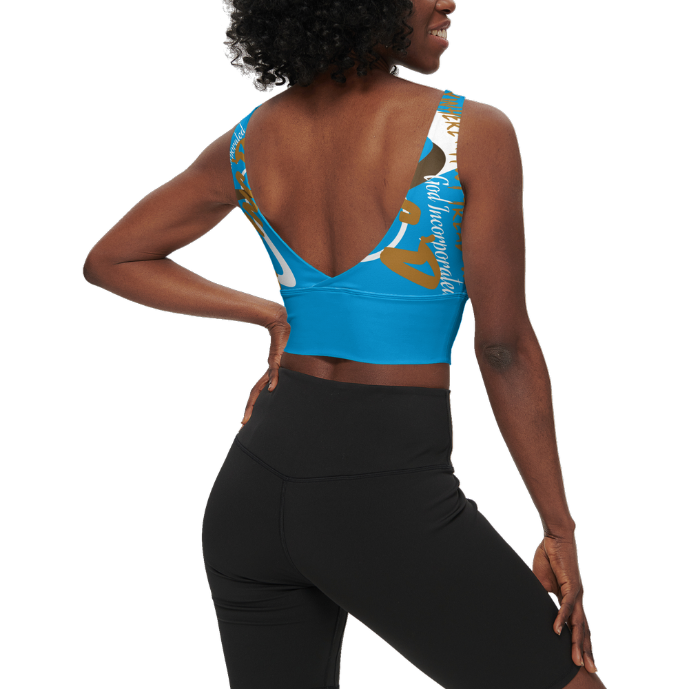 G-Inc'd Longline V-Shape-Back Sports Bra Blue