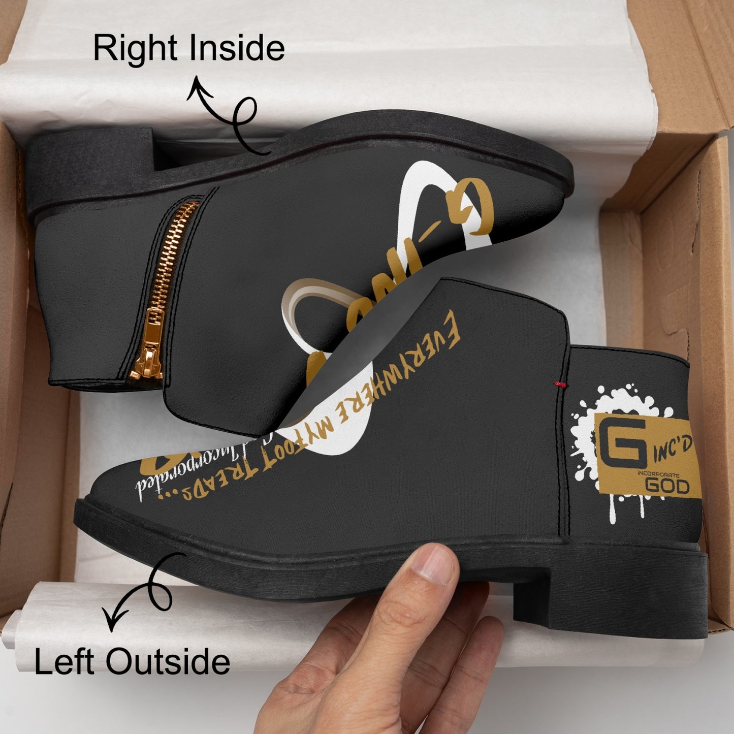 Black G-Inc'd Zipper Boots