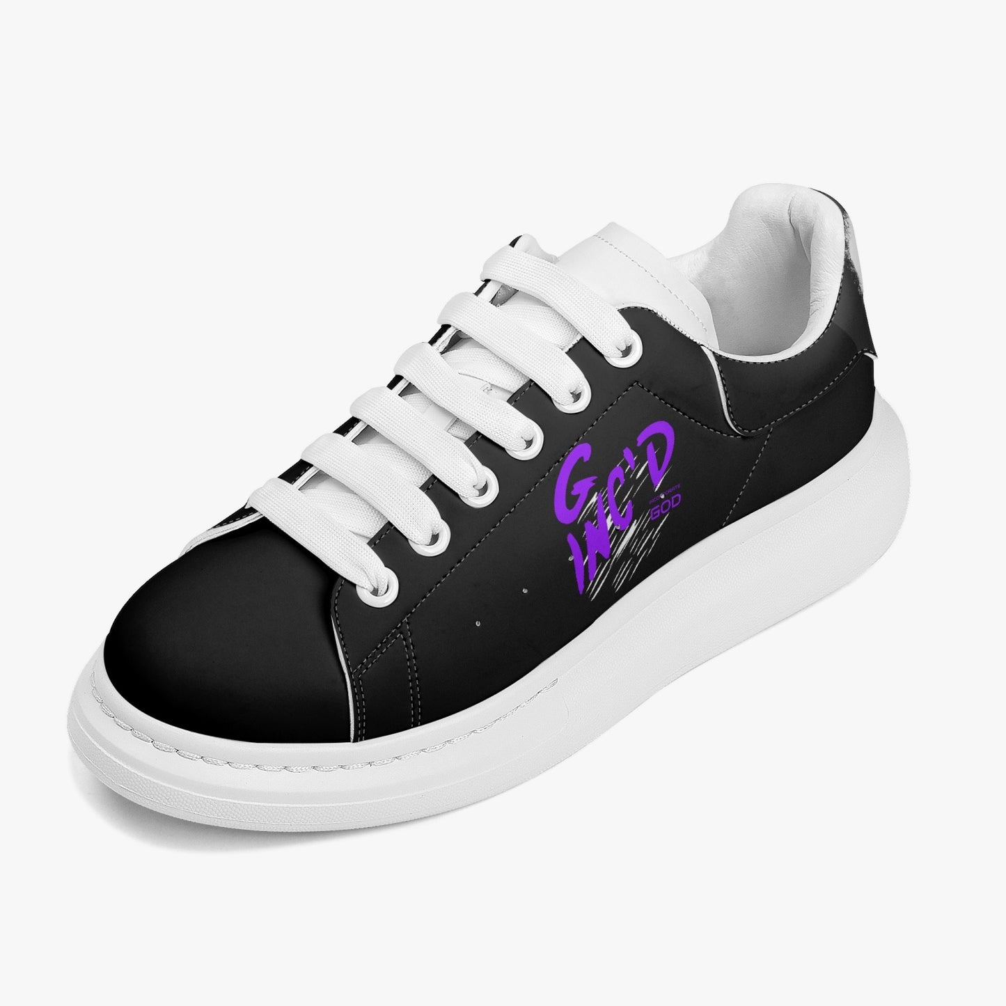 G-Inc'd Black/Purple Leather Steppers