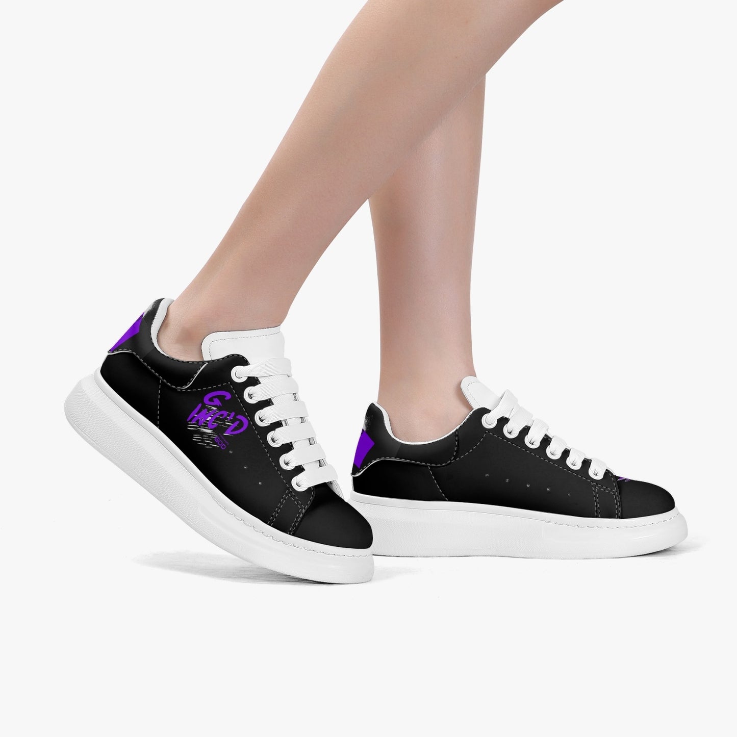 G-Inc'd Black/Purple Leather Steppers