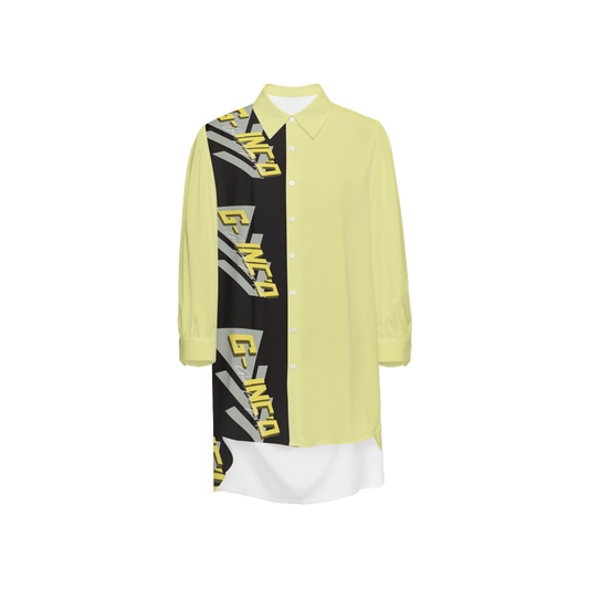 G-Inc'd High-Low Long-Sleeve Hem Shirt Yellow