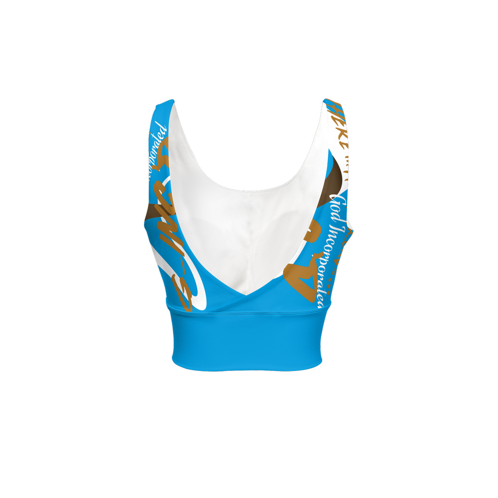 G-Inc'd Longline V-Shape-Back Sports Bra Blue