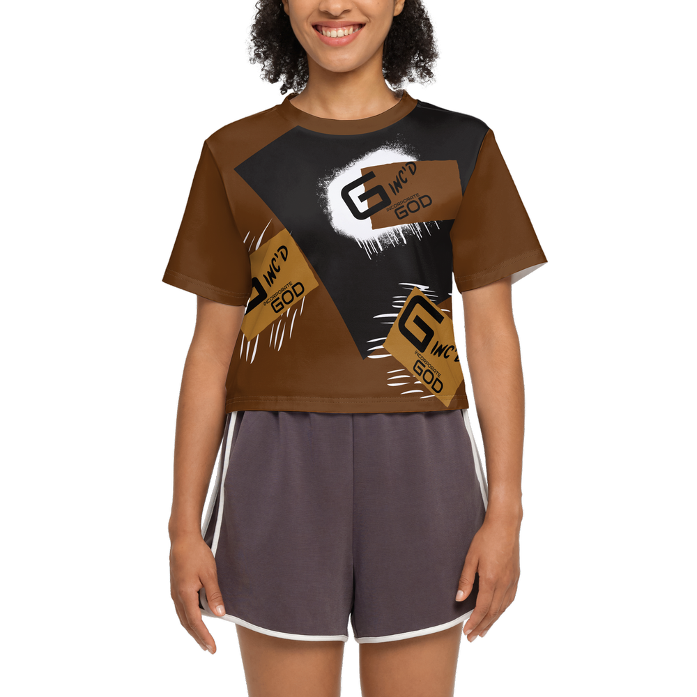 G-Inc'd Women’s Cropped T-Shirt Brown