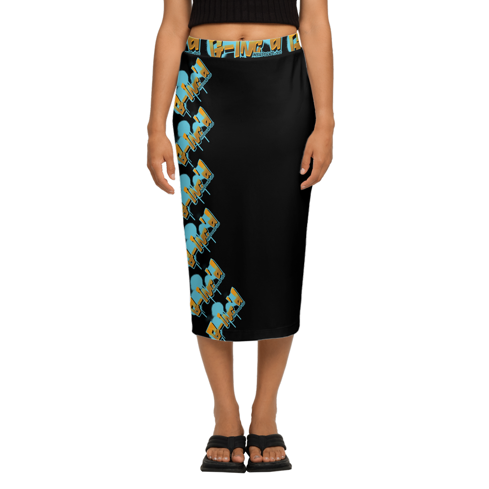 G-Inc'd  Back Split Pencil Skirt Black