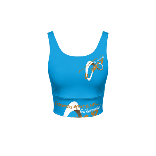 G-Inc'd Longline V-Shape-Back Sports Bra Blue