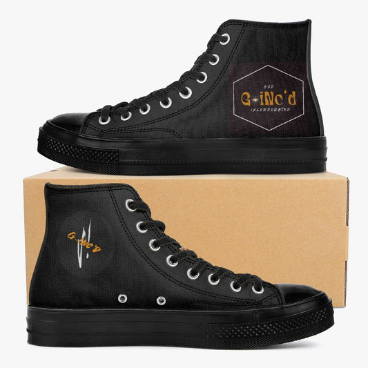 Unisex New High-Top Canvas Shoes - Black