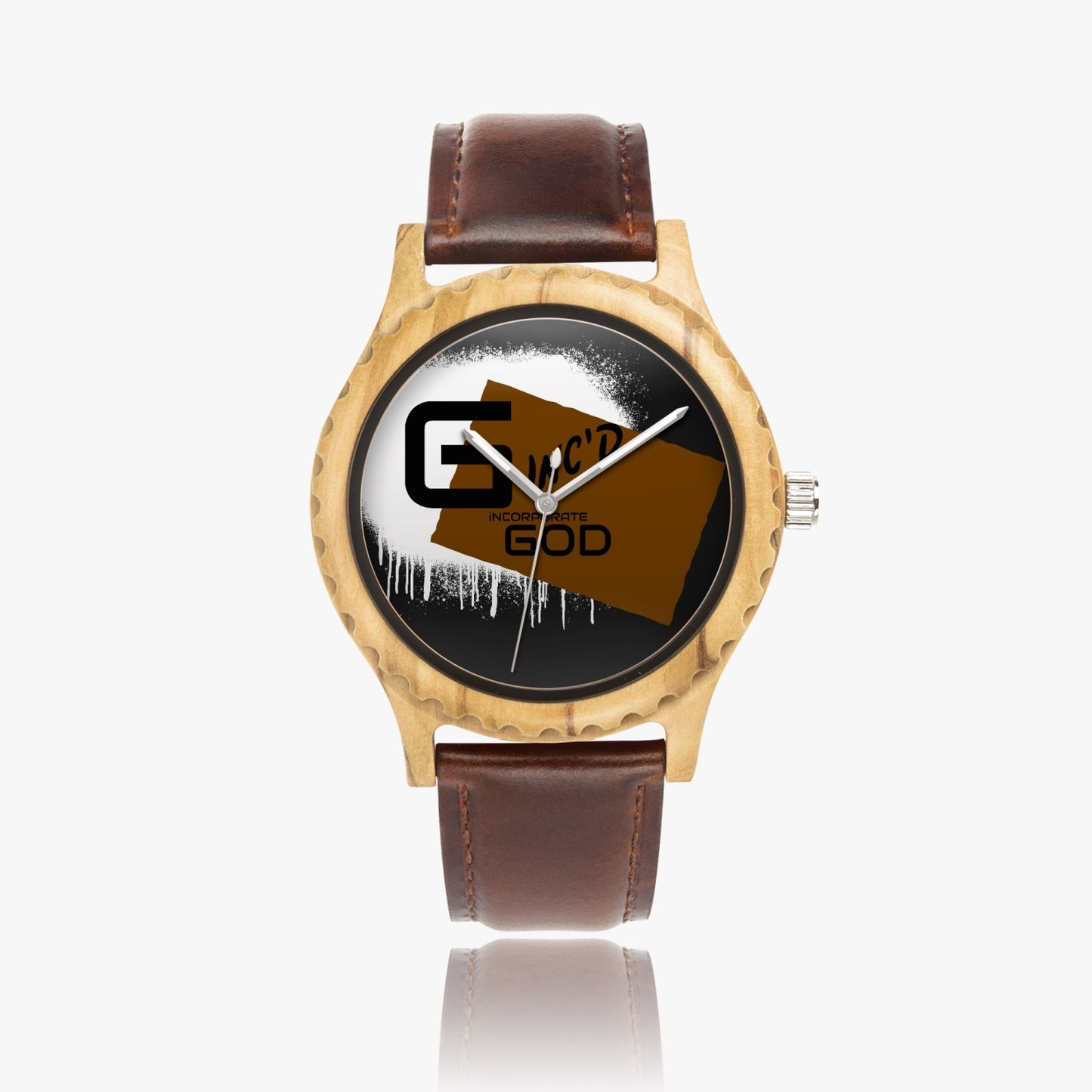 Italian Olive Lumber Wooden Watch - Leather Strap