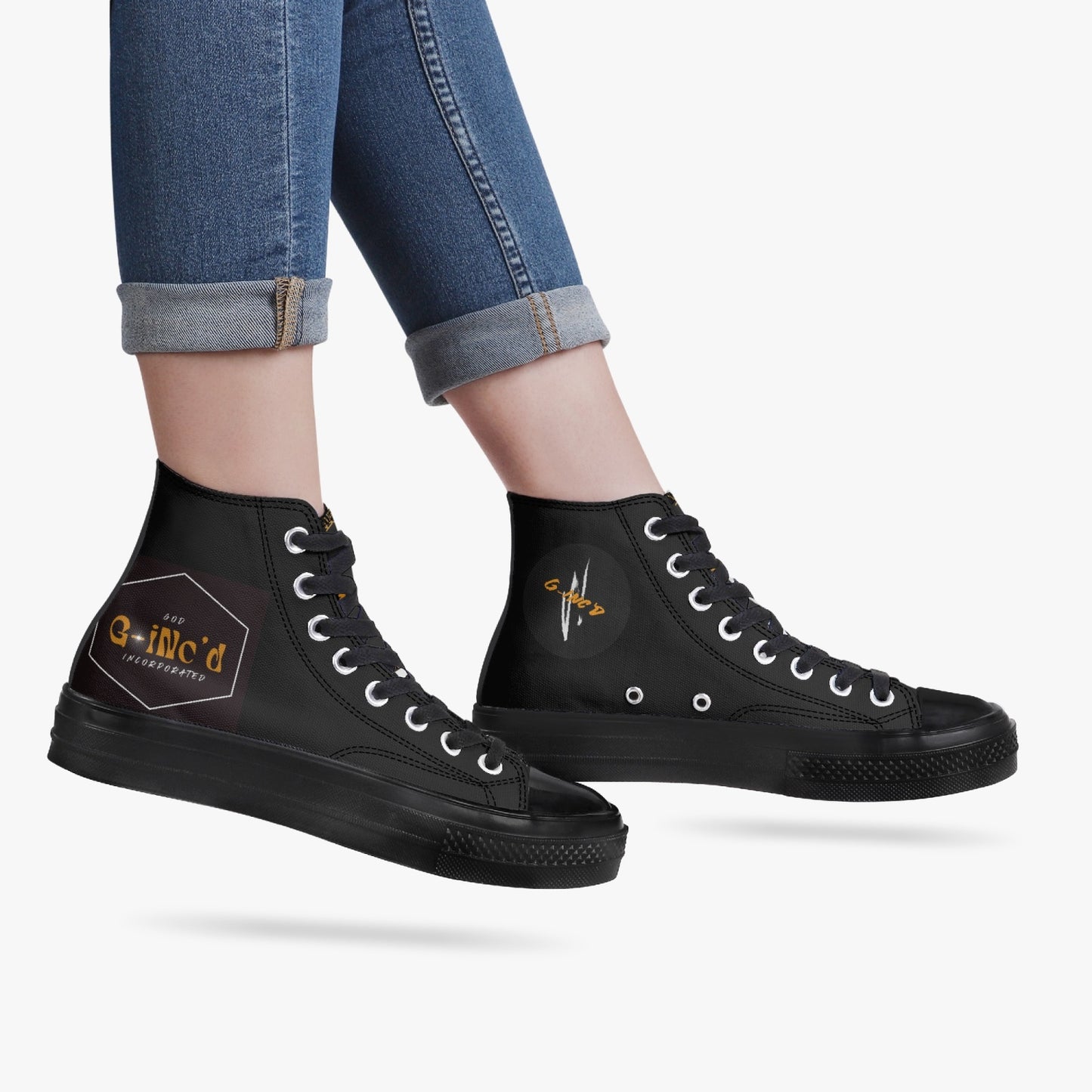 Unisex New High-Top Canvas Shoes - Black