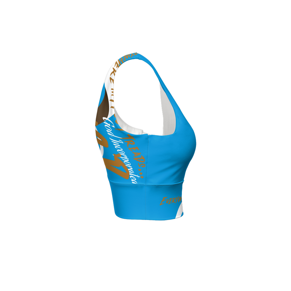 G-Inc'd Longline V-Shape-Back Sports Bra Blue