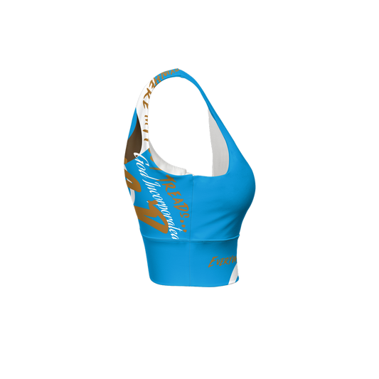 G-Inc'd Longline V-Shape-Back Sports Bra Blue