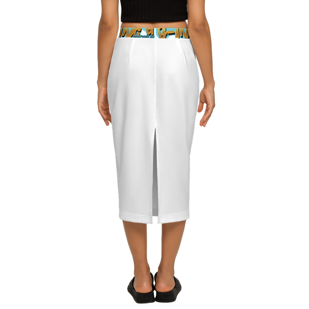 G-Inc'd  Back Split Pencil Skirt White