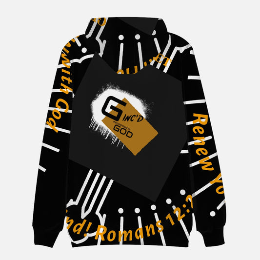 G-Inc'd Round Collar Hoodie Black