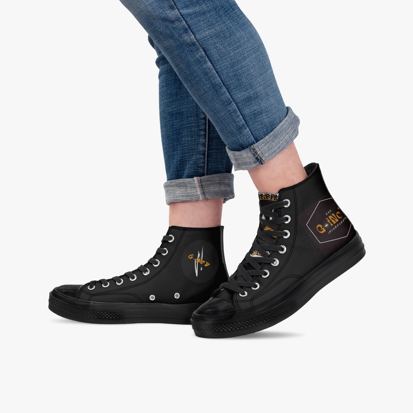 Unisex New High-Top Canvas Shoes - Black
