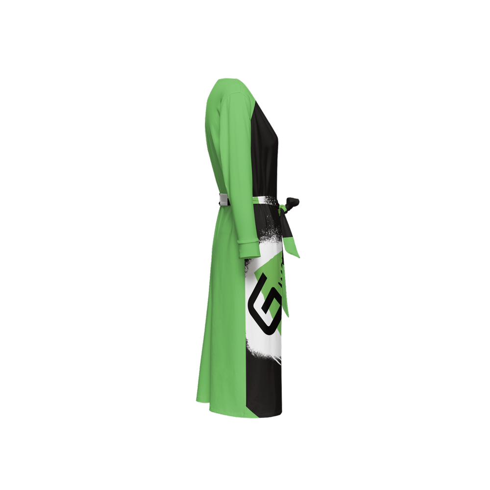 G-Inc'd ¾ Sleeve Wrap Dress Green