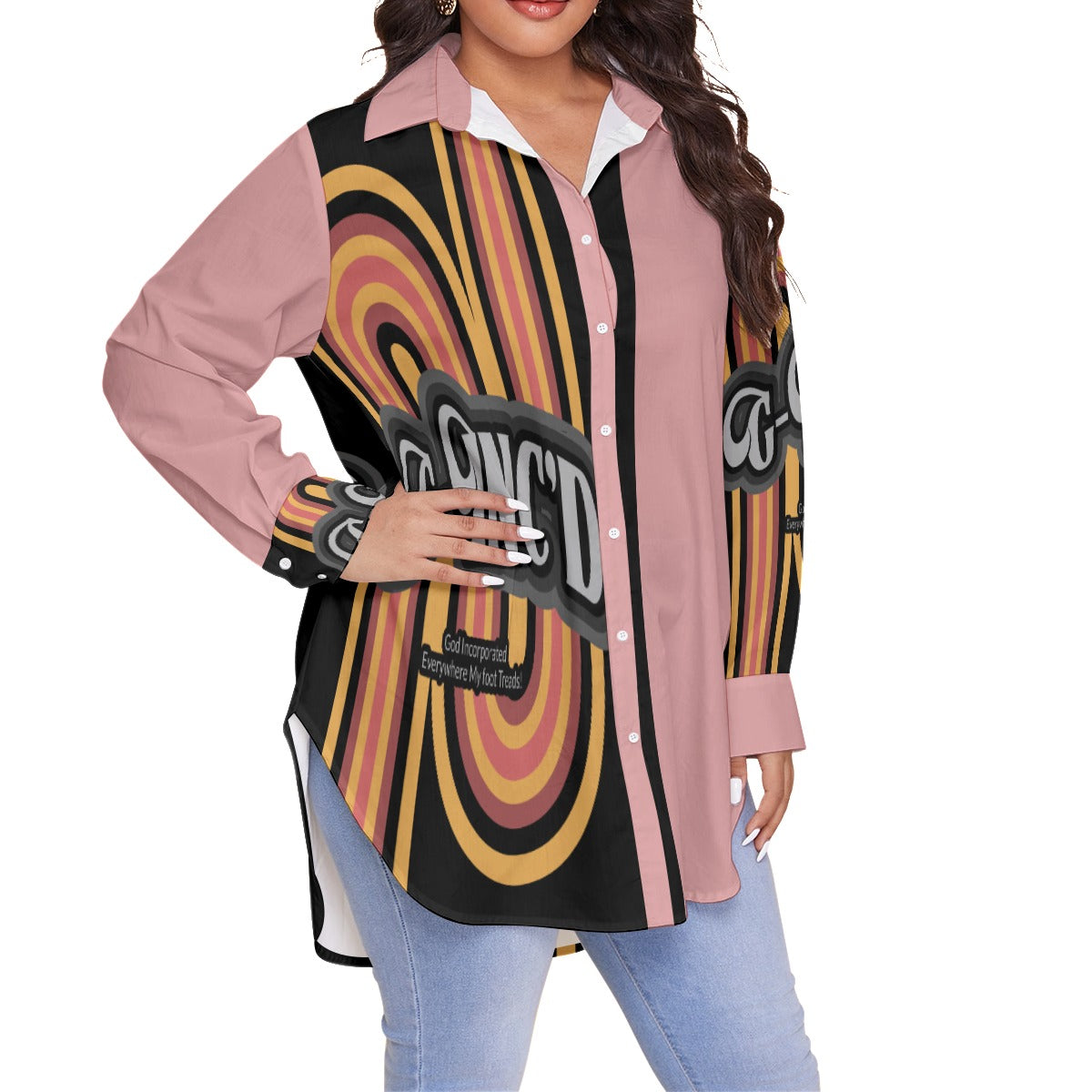 G-Inc'd Women's Message Shirt (Plus Size)Pink