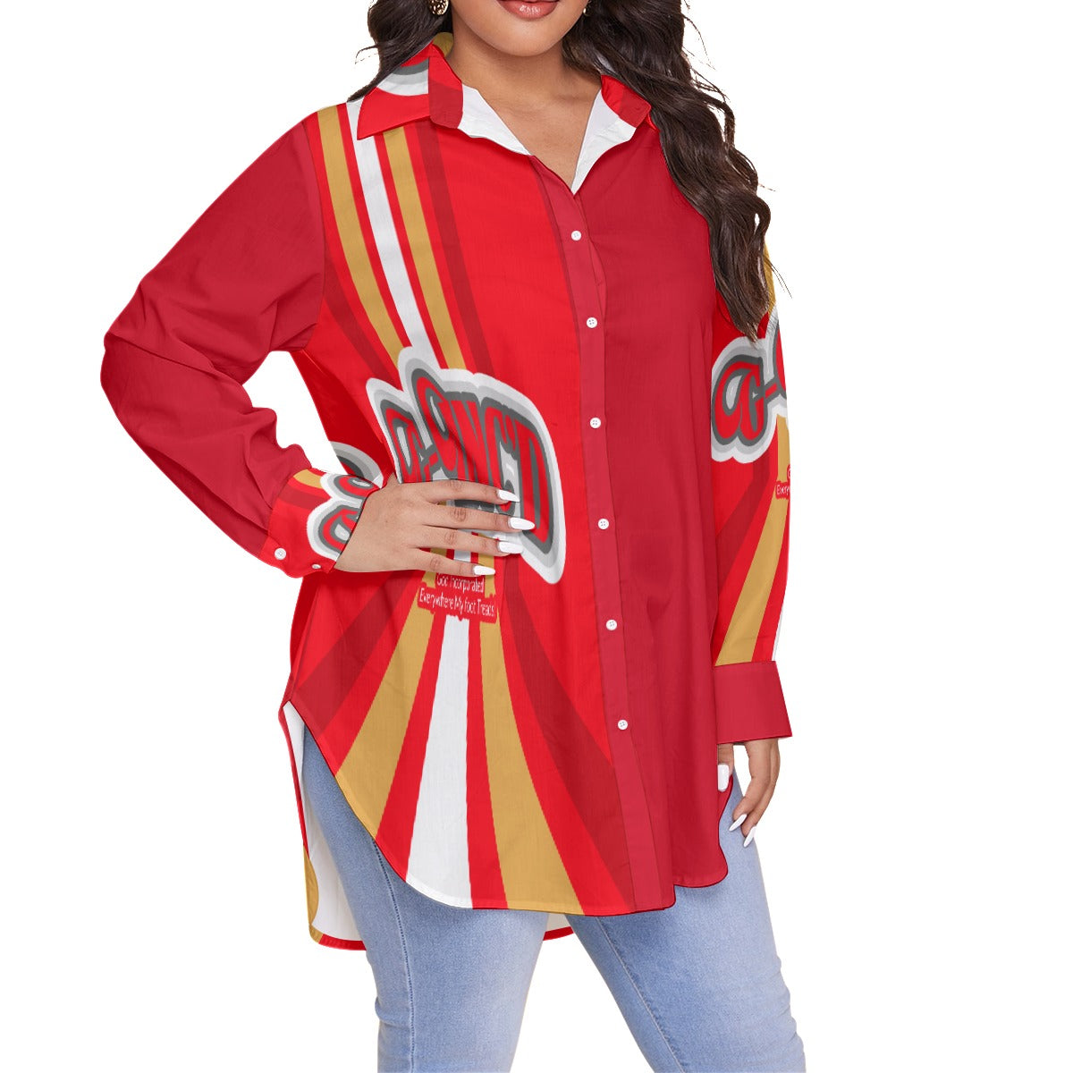 G-Inc'd Women's Message Shirt (Plus Size) Red