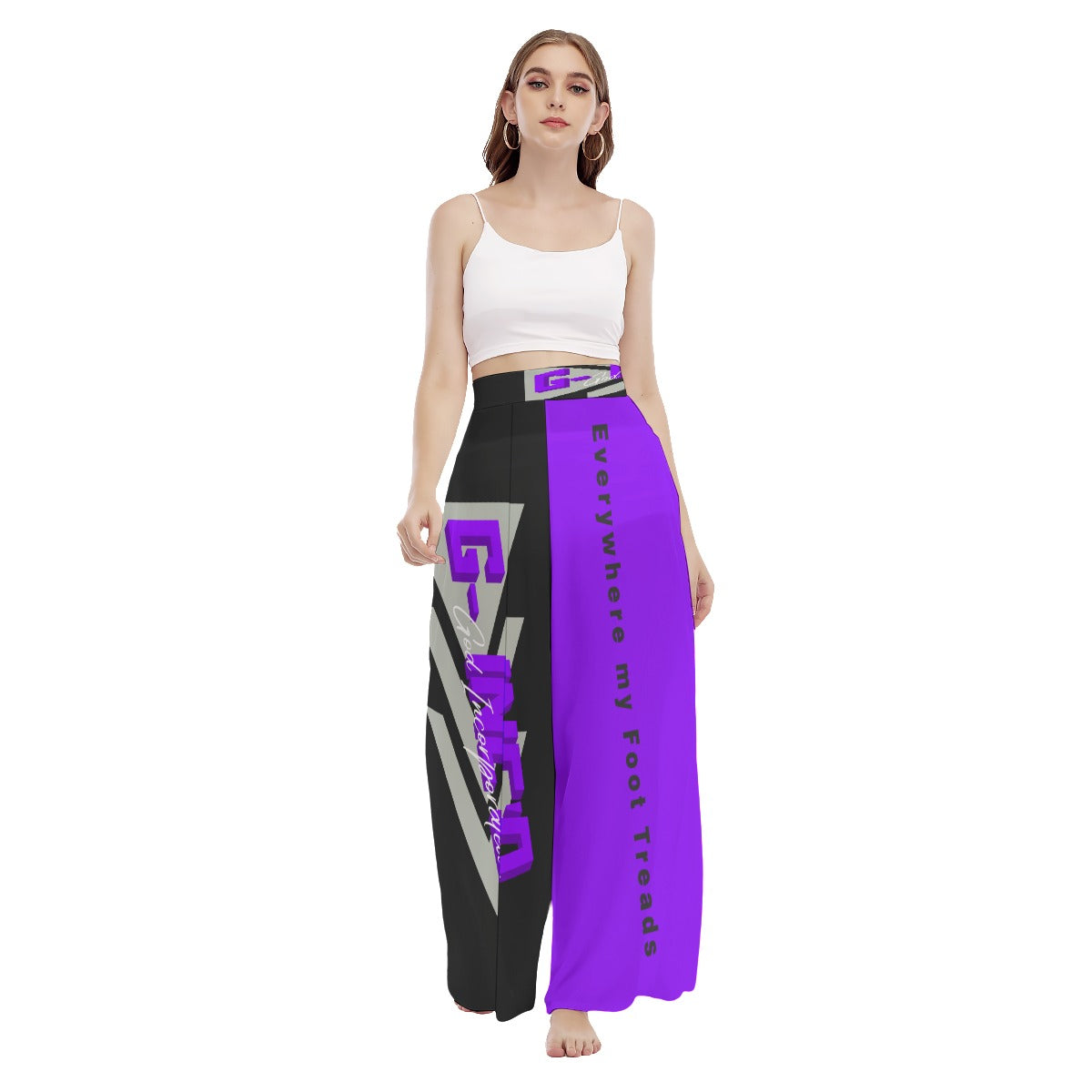 G-Inc'd High Waist Wide Leg Trousers Purple
