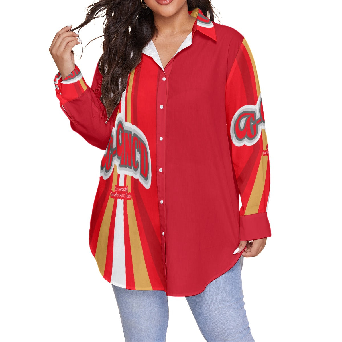 G-Inc'd Women's Message Shirt (Plus Size) Red