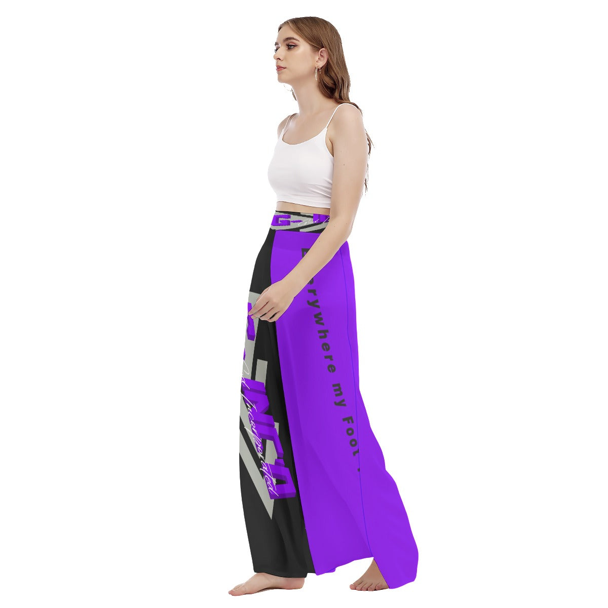 G-Inc'd High Waist Wide Leg Trousers Purple