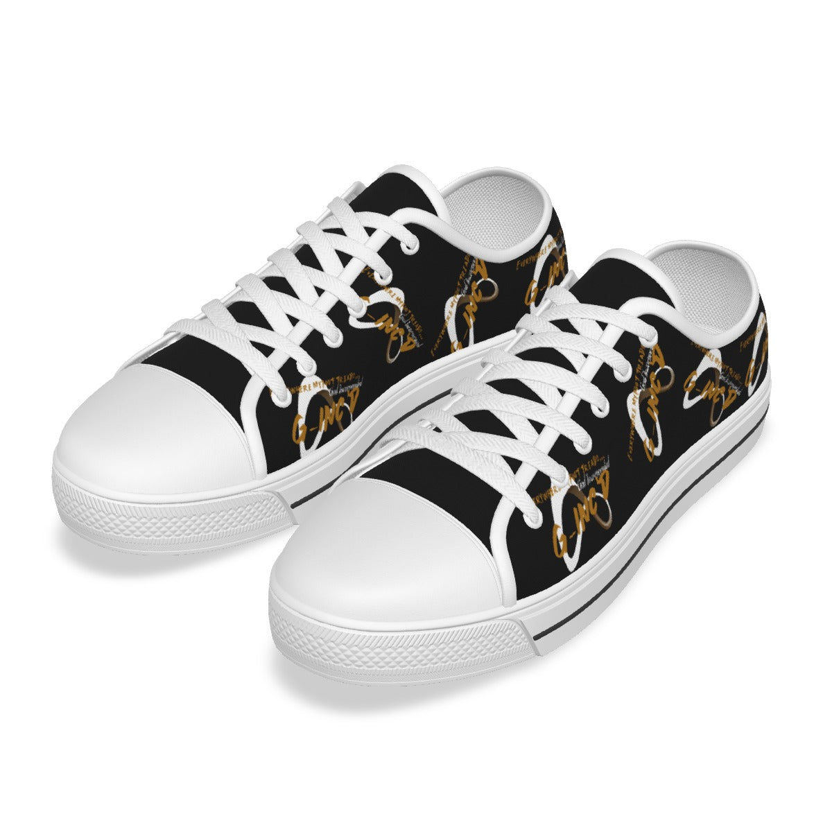 G-Inc'd  Children's White Sole Canvas Shoes Black/Brown