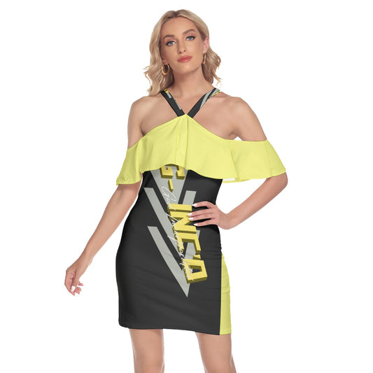 G-Inc'd Cold Shoulder With Ruffle Yellow