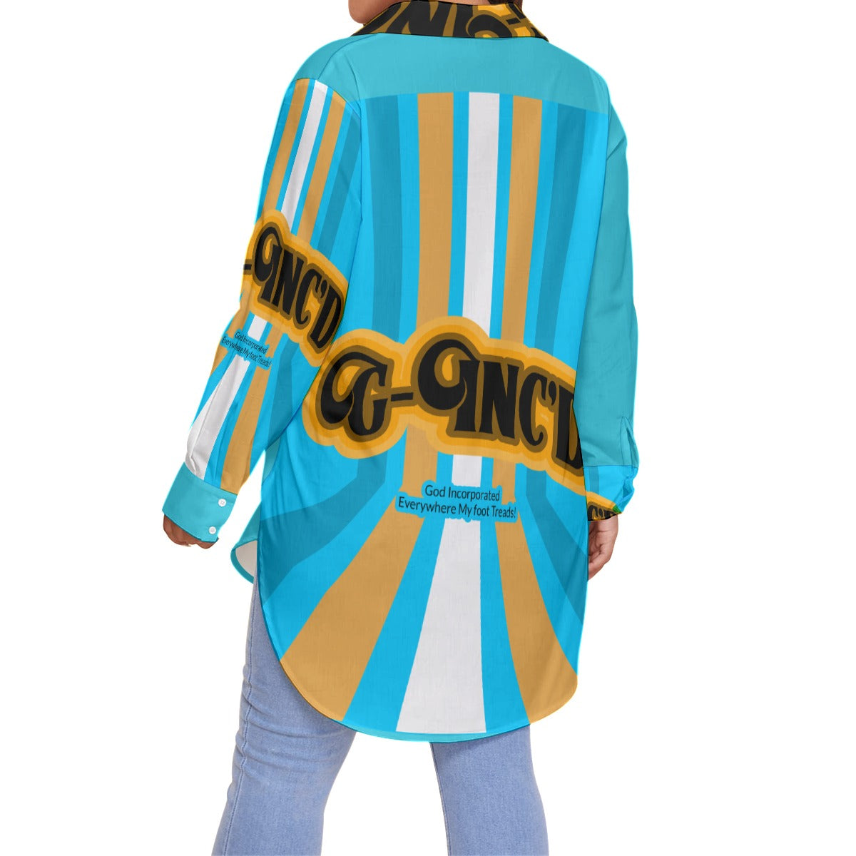 G-Inc'd Women's Message Shirt(Plus Size) Teal