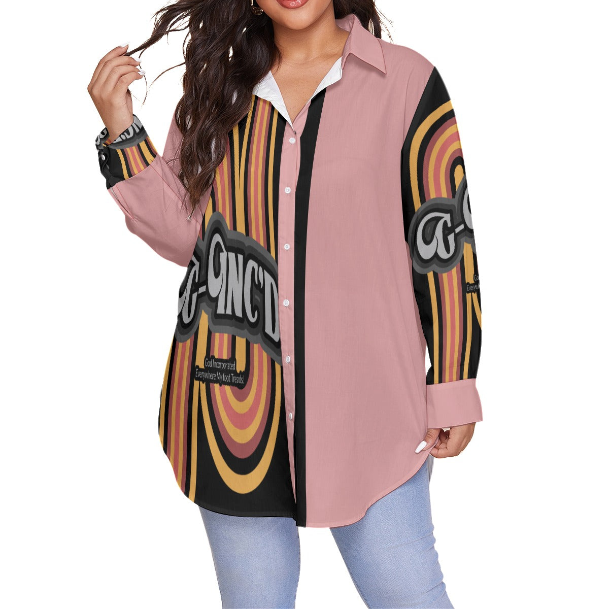 G-Inc'd Women's Message Shirt (Plus Size)Pink