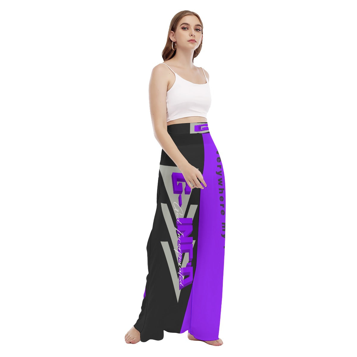 G-Inc'd High Waist Wide Leg Trousers Purple