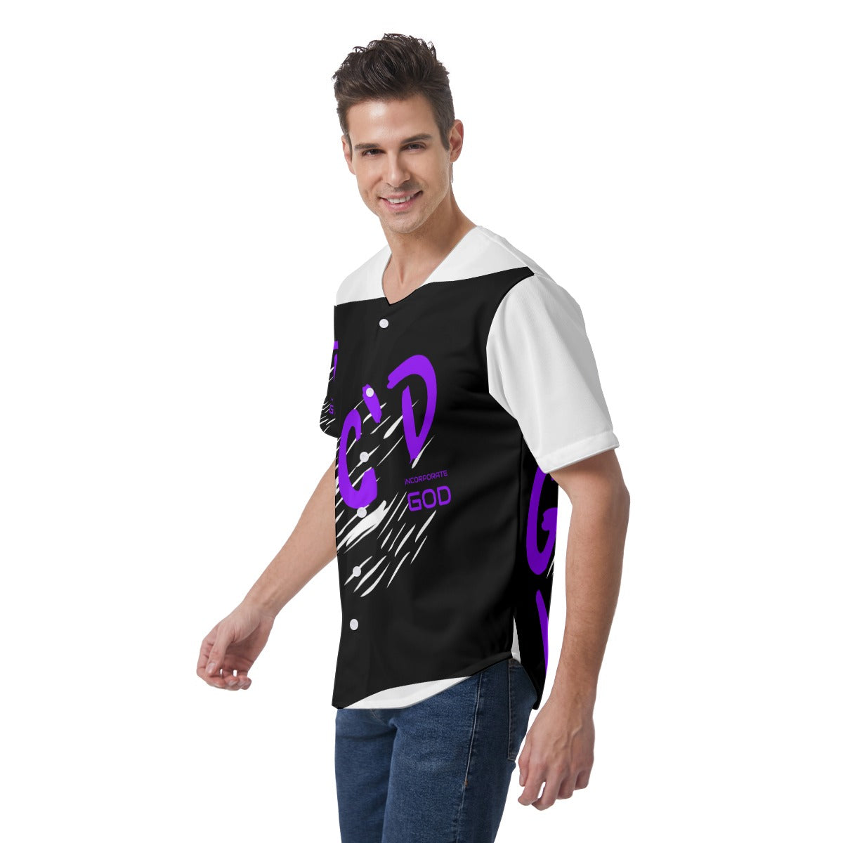 Short Sleeve Baseball Jersey (Grape)