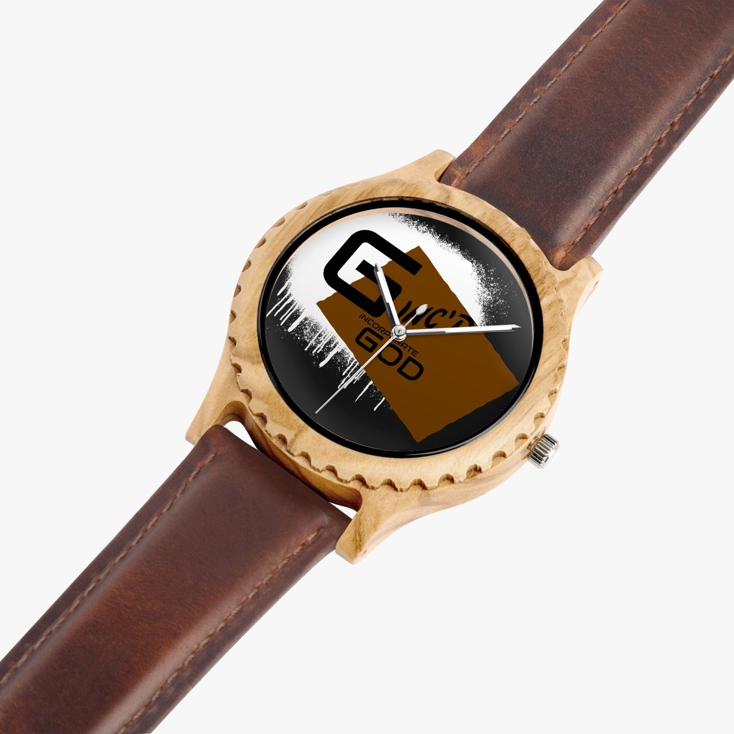 Italian Olive Lumber Wooden Watch - Leather Strap