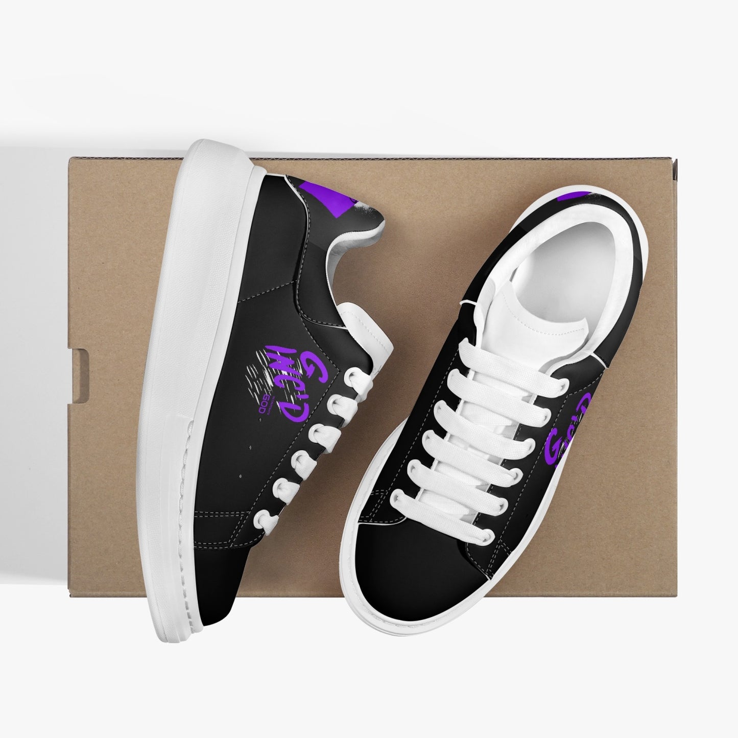 G-Inc'd Black/Purple Leather Steppers