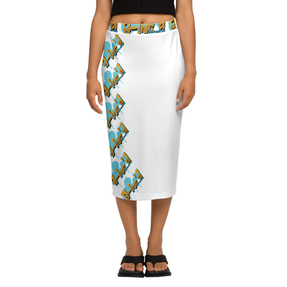 G-Inc'd  Back Split Pencil Skirt White