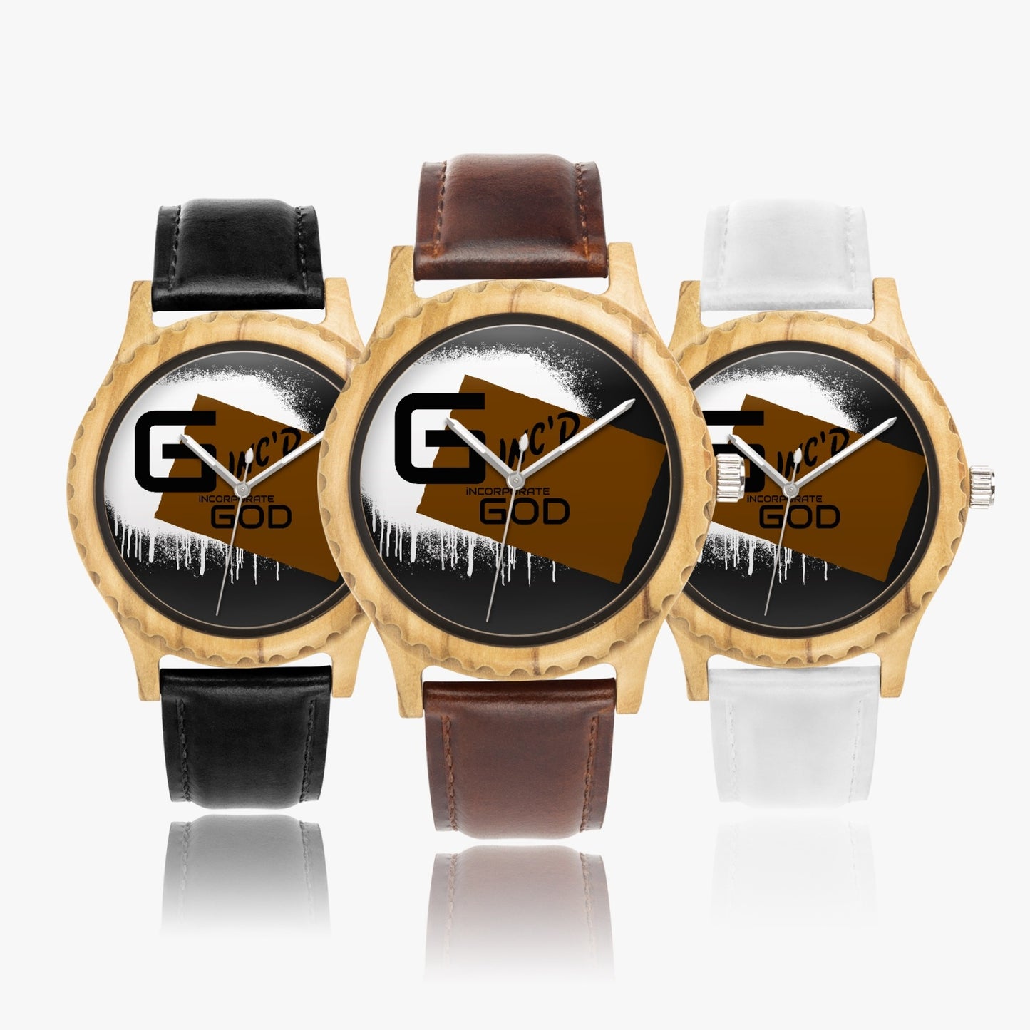 Italian Olive Lumber Wooden Watch - Leather Strap