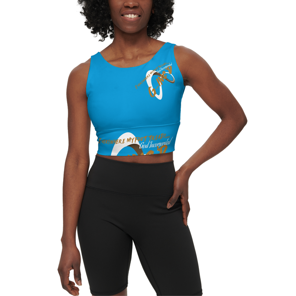 G-Inc'd Longline V-Shape-Back Sports Bra Blue