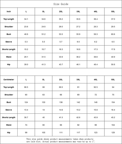 G-Inc'd Drop-Shoulder T-Shirt with Side Split and Shorts (Plus Size)