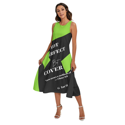 Kingdom Faith "Not Perfect" Tank Dress Black/Green