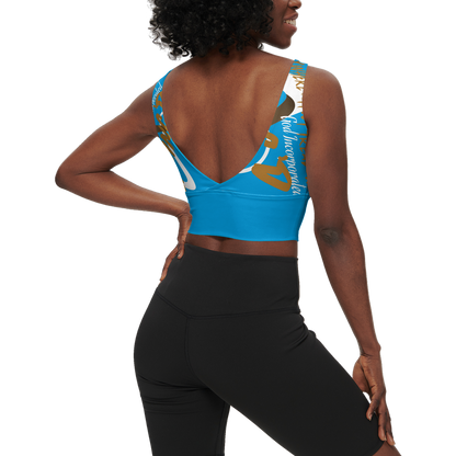 G-Inc'd Longline V-Shape-Back Sports Bra Blue