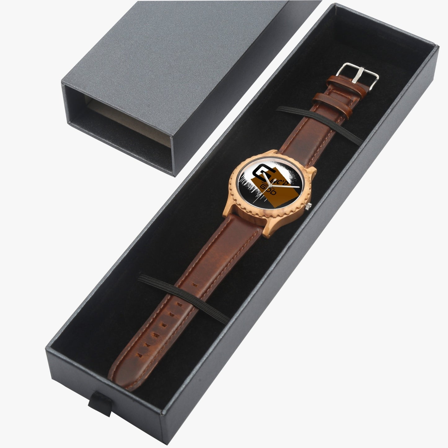 Italian Olive Lumber Wooden Watch - Leather Strap