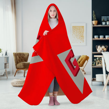 320. Casual Dual-Sided Stitched Hoodie Blanket (Red)