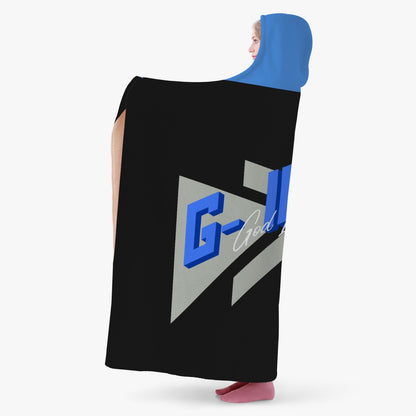 320. Casual Dual-Sided Stitched Hoodie Blanket (Blue)