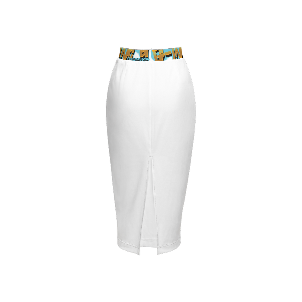 G-Inc'd  Back Split Pencil Skirt White