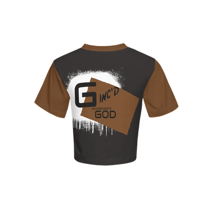 G-Inc'd Women’s Cropped T-Shirt Brown
