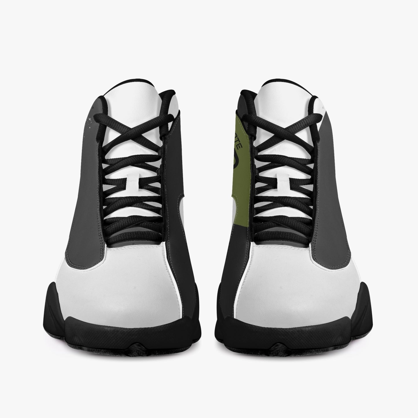 G-Inc'd  Unisex High-Top Leather Basketball Sneakes Olive