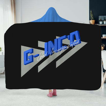 320. Casual Dual-Sided Stitched Hoodie Blanket (Blue)