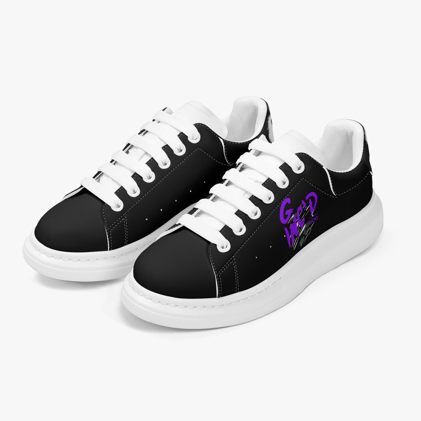 G-Inc'd Black/Purple Leather Steppers