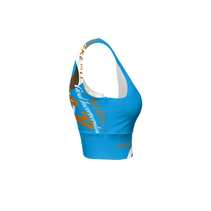 G-Inc'd Longline V-Shape-Back Sports Bra Blue