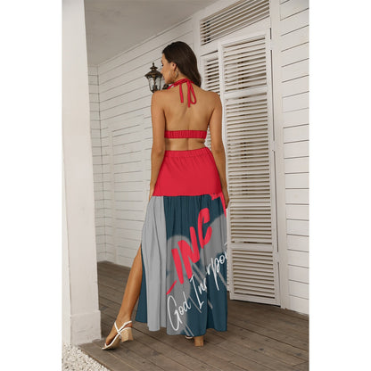 Faith Streetwear Women's Tie Back Wrap Dress - Red | G-Inc'd