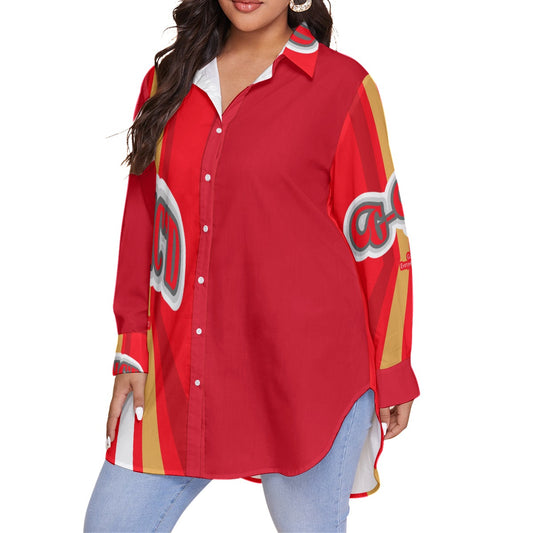 Faith Streetwear Womens Oversized Shirt- Red |G-Inc'd