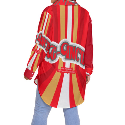 Faith Streetwear Womens Oversized Shirt- Red |G-Inc'd